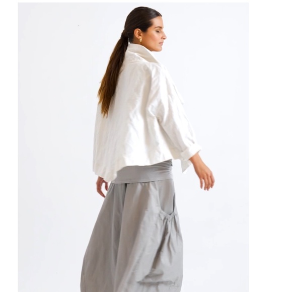 PLANET by Lauren G. Nylon Cropped Asymmetrical Brown Jacket - Picture 16 of 16